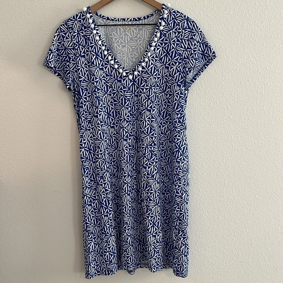 Lilly Pulitzer Etta Pullover Dress – Corsica Blue Easy Peasy – Size Medium - Picture 3 of 7